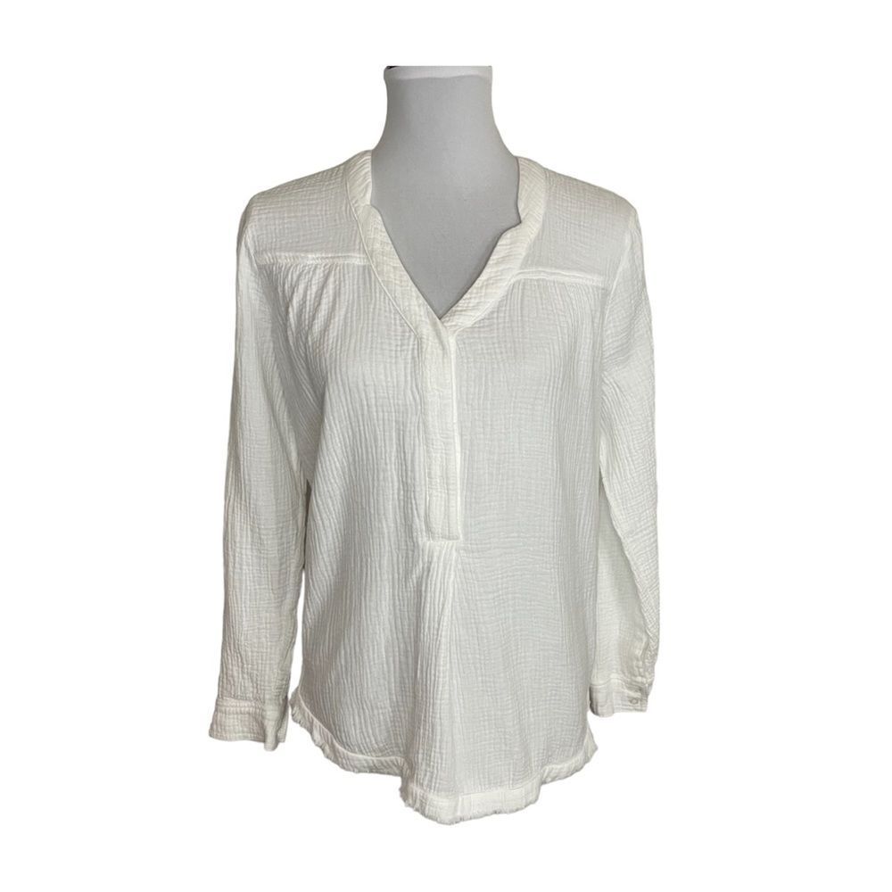 Marled Essentials Long Sleeve White Shirt size Medium